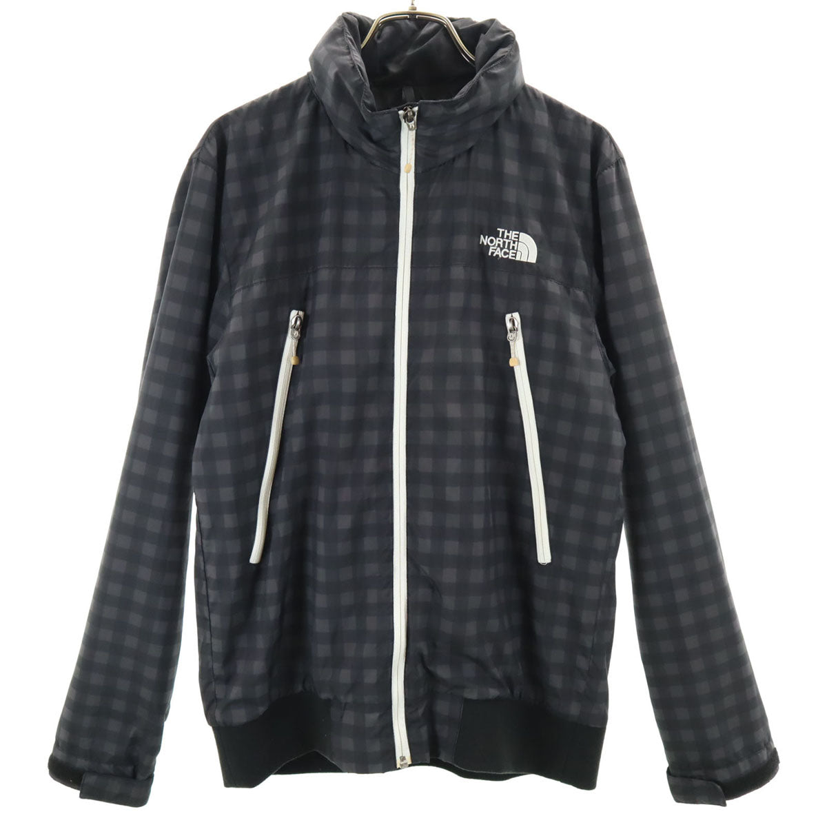 THE NORTH FACE ノースフェイス チェック柄 ディアブロ ウインド ジャケット M チャコールグレー アウトドア NP21226 裏メッシュ メンズ