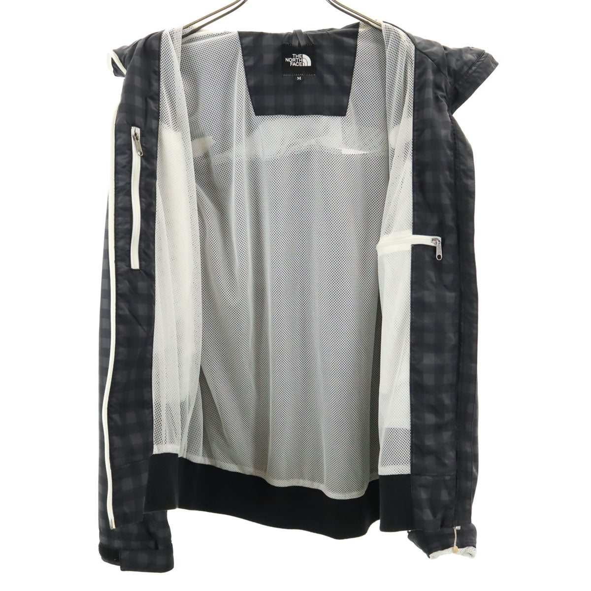 THE NORTH FACE ノースフェイス チェック柄 ディアブロ ウインド ジャケット M チャコールグレー アウトドア NP21226 裏メッシュ メンズ