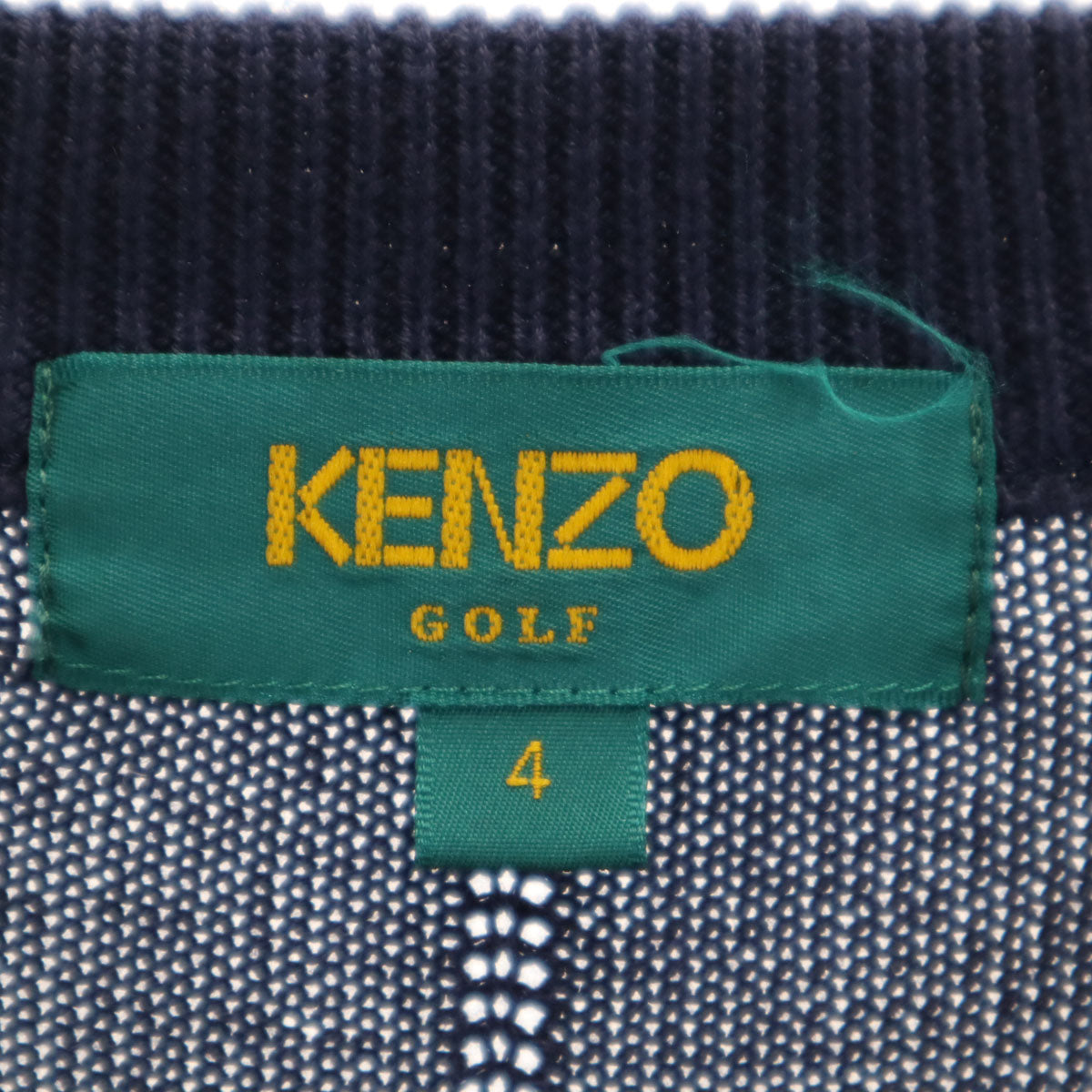 KENZO GOLF ケンゾーゴルフ 90s オールド 日本製 長袖 ニット 4 ネイビー メンズ
