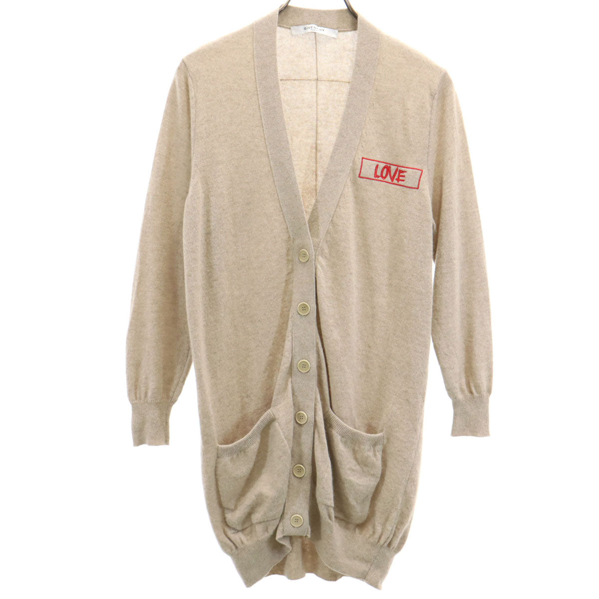 Givenchy ジバンシー イタリア製 カシミヤブレンド 長袖 カーディガン XS ベージュ レディース