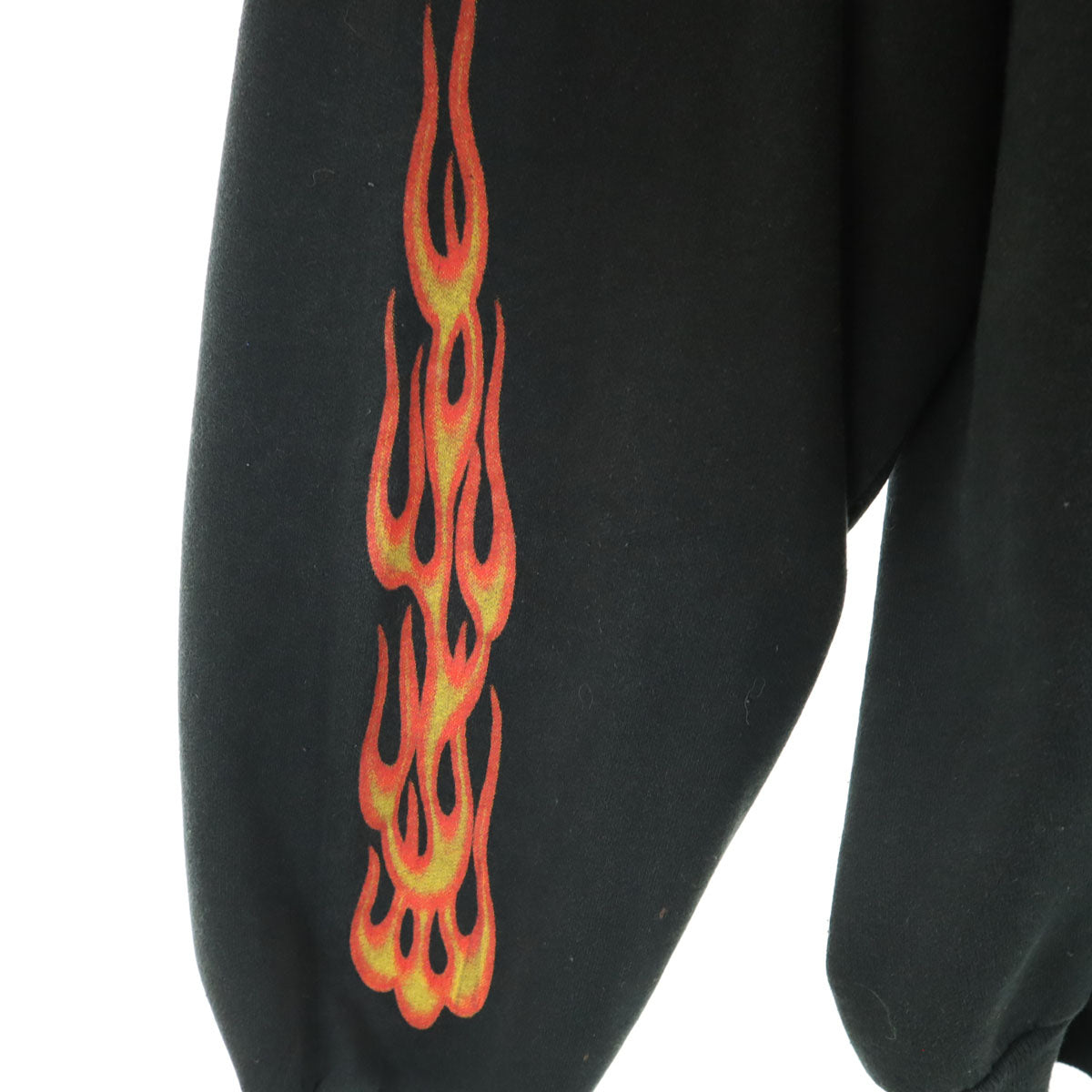 JERZEES ジャージーズ 90s 00s オールド ファイヤーパターン バイカー スカル 長袖 プリント スウェット 2XL ブラック メンズ