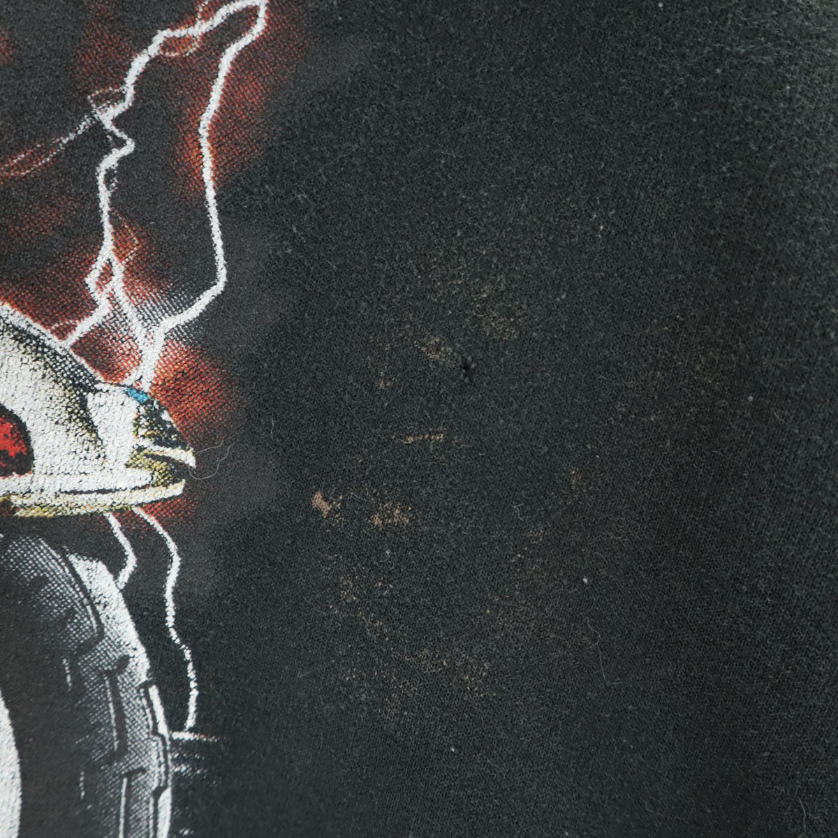 JERZEES ジャージーズ 90s 00s オールド ファイヤーパターン バイカー スカル 長袖 プリント スウェット 2XL ブラック メンズ