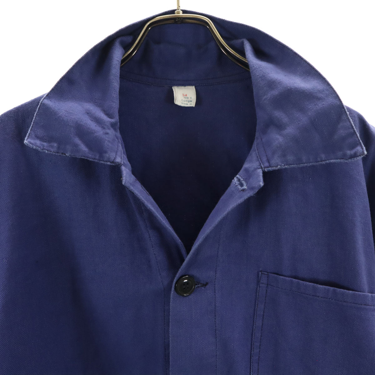 VINTAGE ヴィンテージ 70s アルバニア製 ユーロ ワークジャケット 54 ブルー メンズ