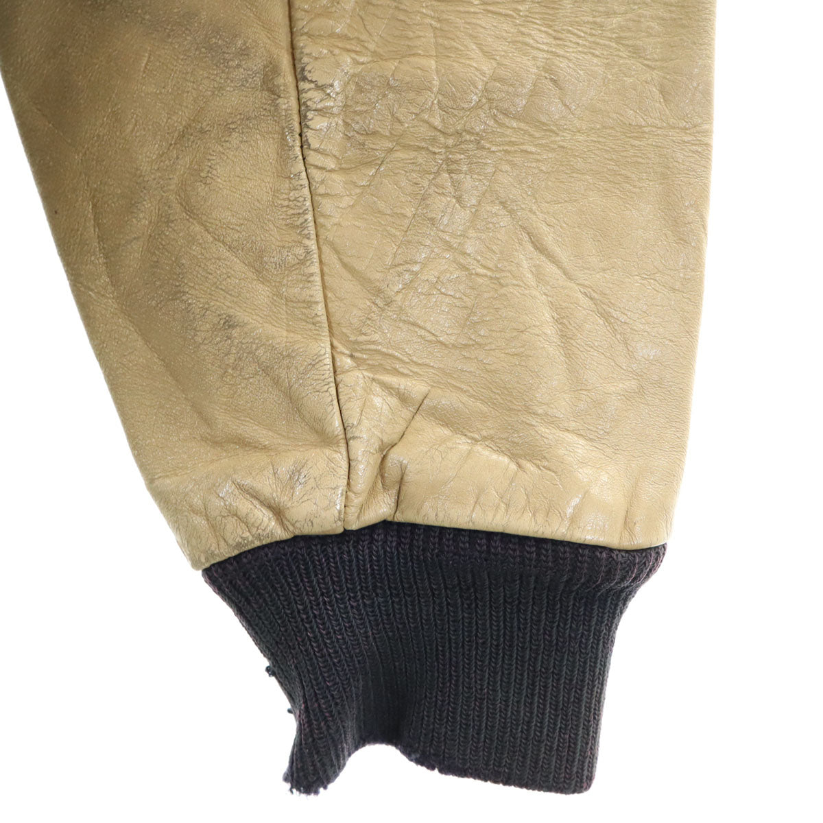 VINTAGE ヴィンテージ 70s ワッペン レザー切り替え アワード ジャケット 44 ネイビー スタジャン メンズ