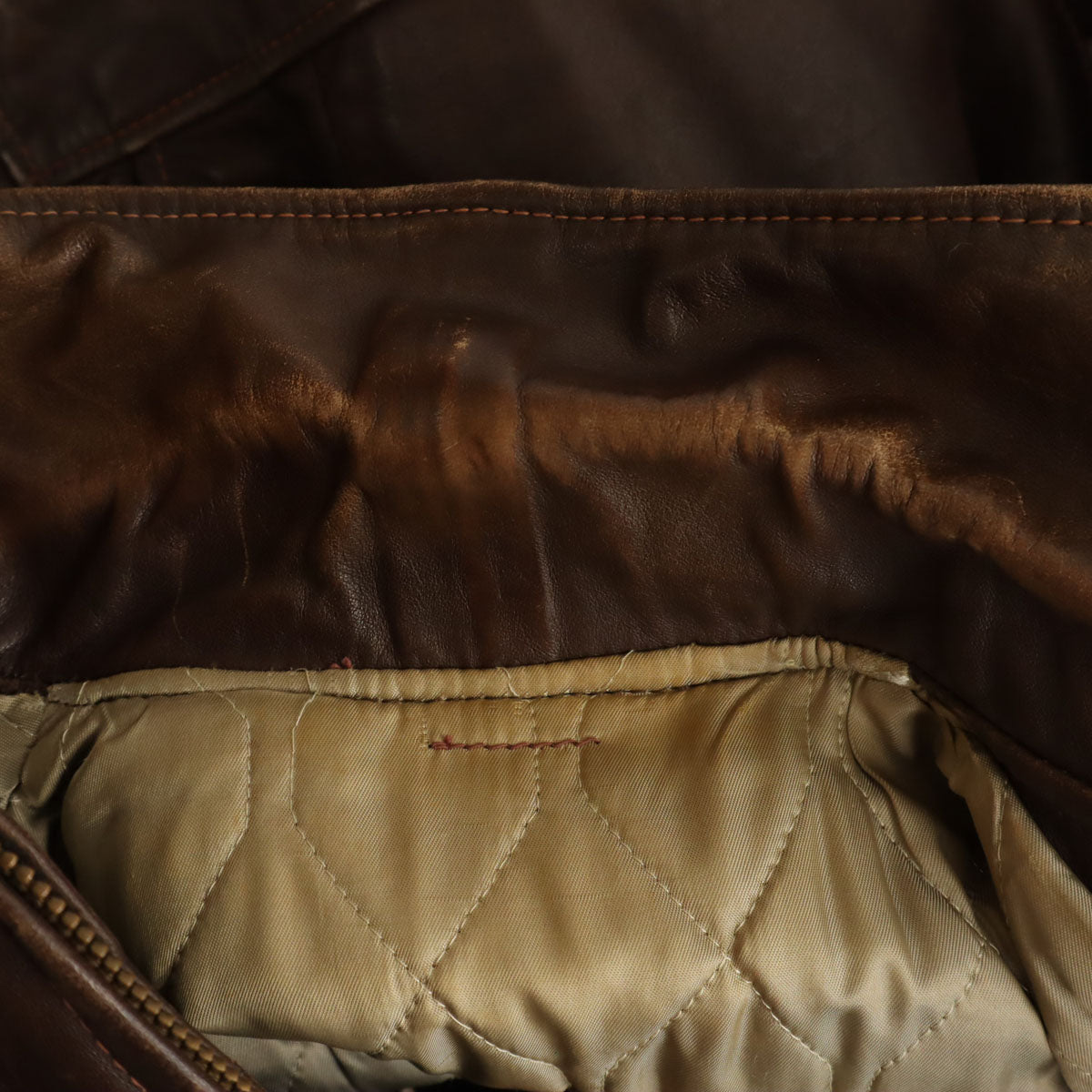 VINTAGE ヴィンテージ 60s 70s タロンジップ 涙タロン シングルライダースジャケット ブラウン メンズ