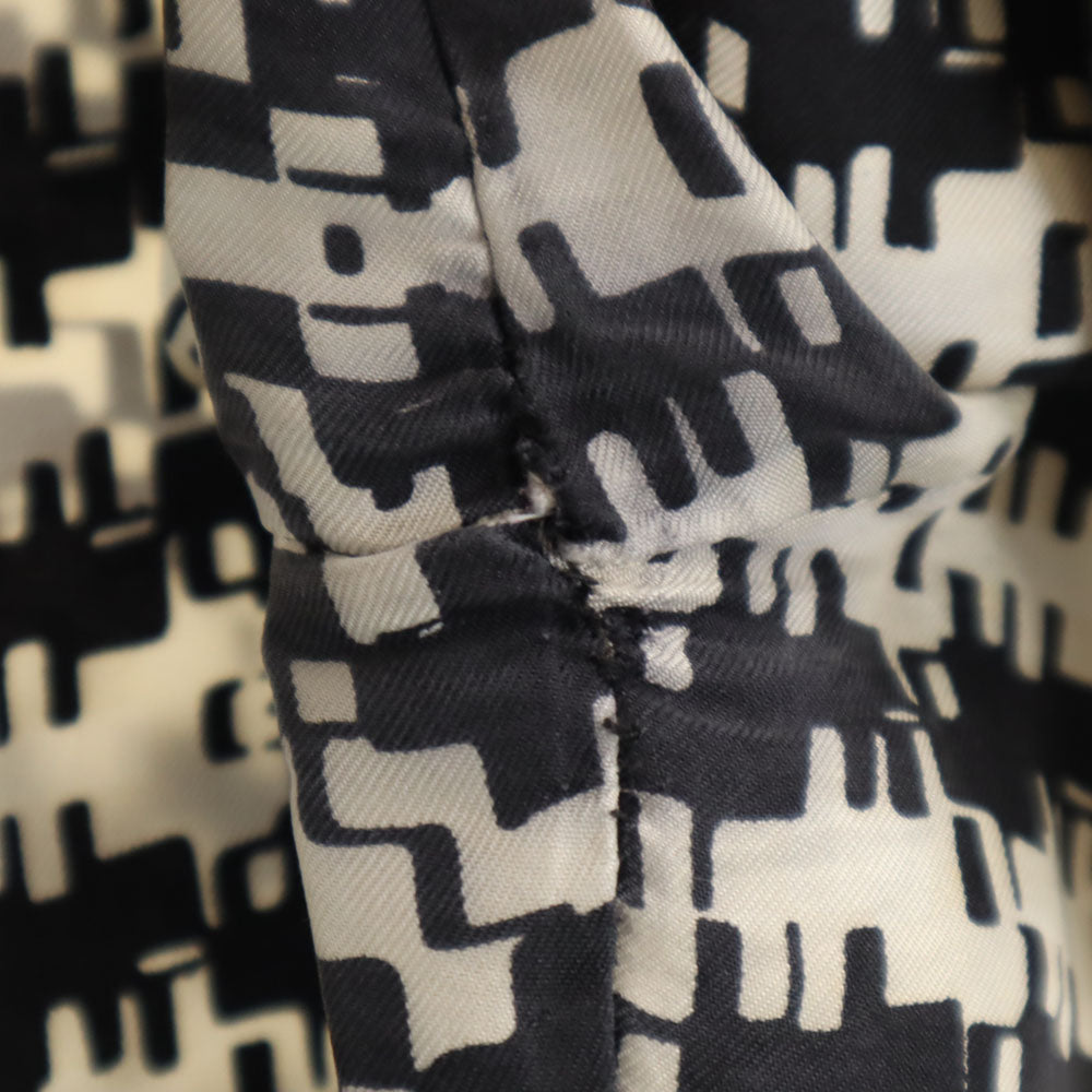 MAX MARA マックスマーラ イタリア製 幾何学柄 長袖 シャツ 40 ホワイト 他 比翼 レディース