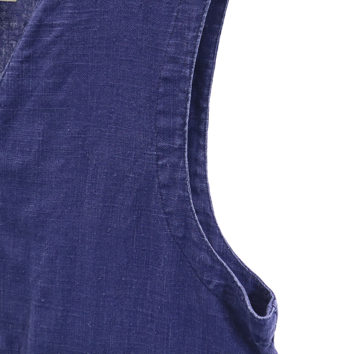 UNIQLO ユニクロ リネン100％ ベスト XL ネイビー メンズ