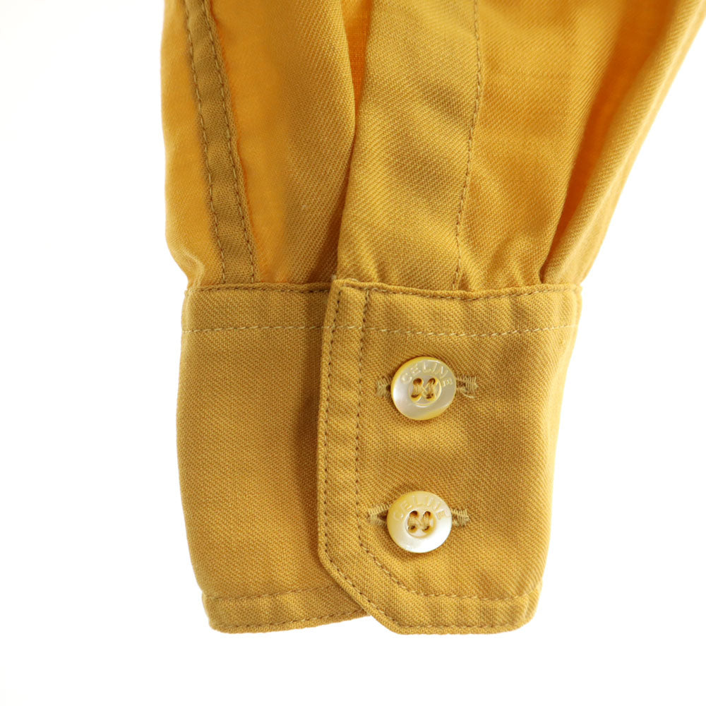 CELINE セリーヌ スイス製 長袖 シャツ 38 マスタード レディース