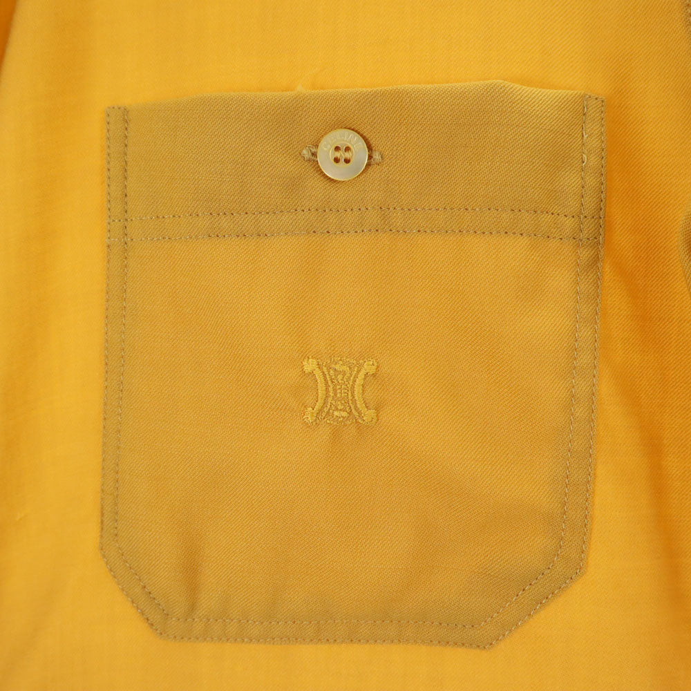 CELINE セリーヌ スイス製 長袖 シャツ 38 マスタード レディース