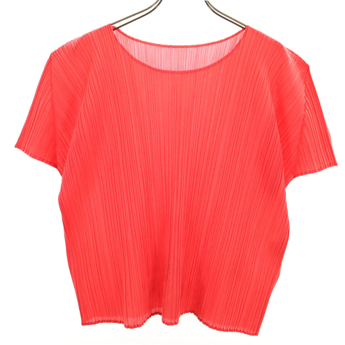 PLEATS PLEASE プリーツプリーズ 日本製 半袖 プリーツ Tシャツ 3 レッド レディース
