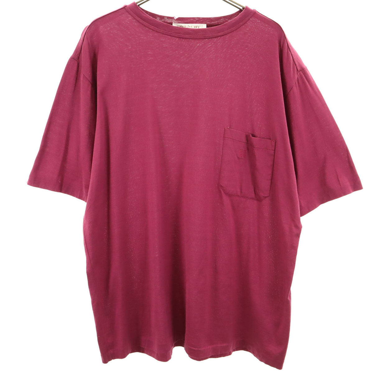 ジバンシージェントルマン 80S 90S オールド イタリア製 半袖 ワンポイント刺繍 Tシャツ L ピンク メンズ