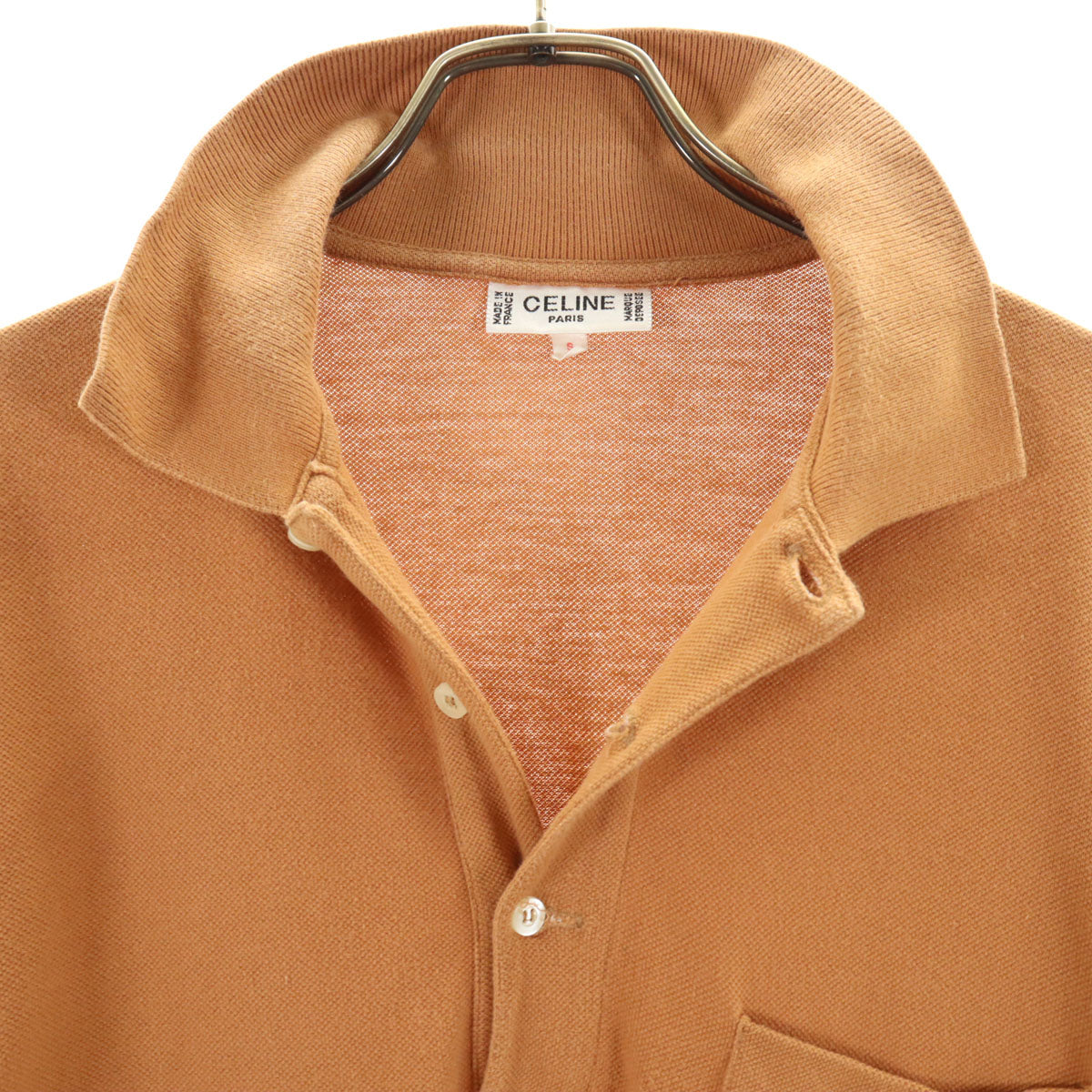 CELINE セリーヌ 90s フランス製 オールド ジェーシーシ期 半袖 ポロシャツ S ベージュ メンズ
