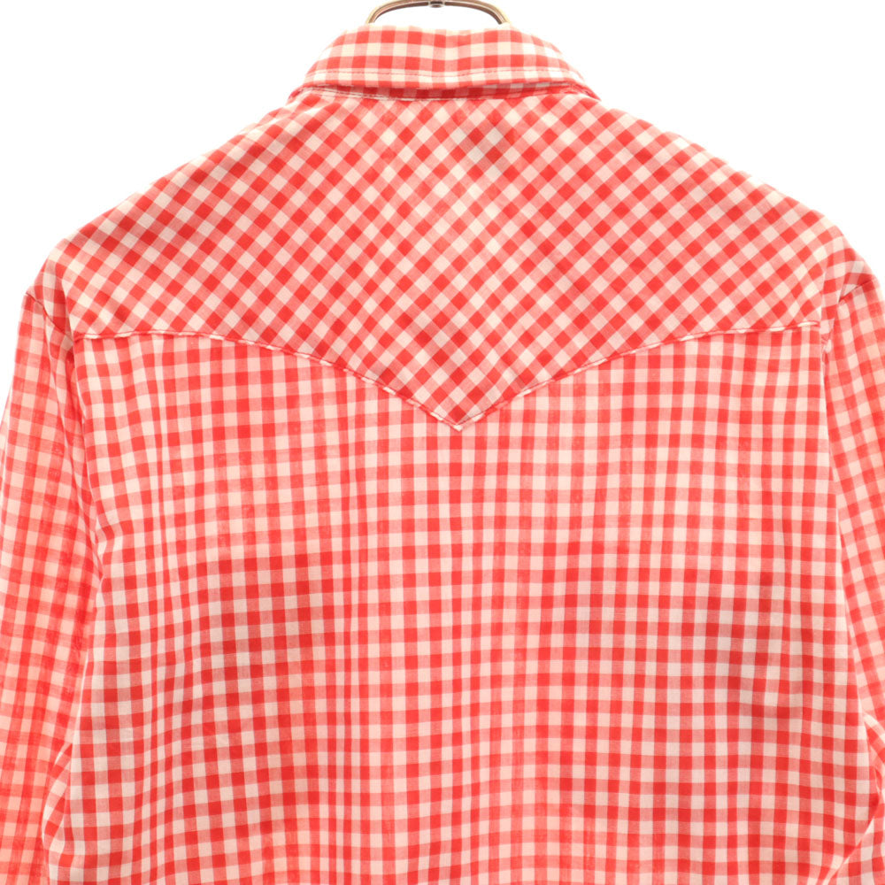 ROEBUCKS ローバックス 80s ヴィンテージ チェック柄 長袖 ウエスタンシャツ M レッド 他 メンズ