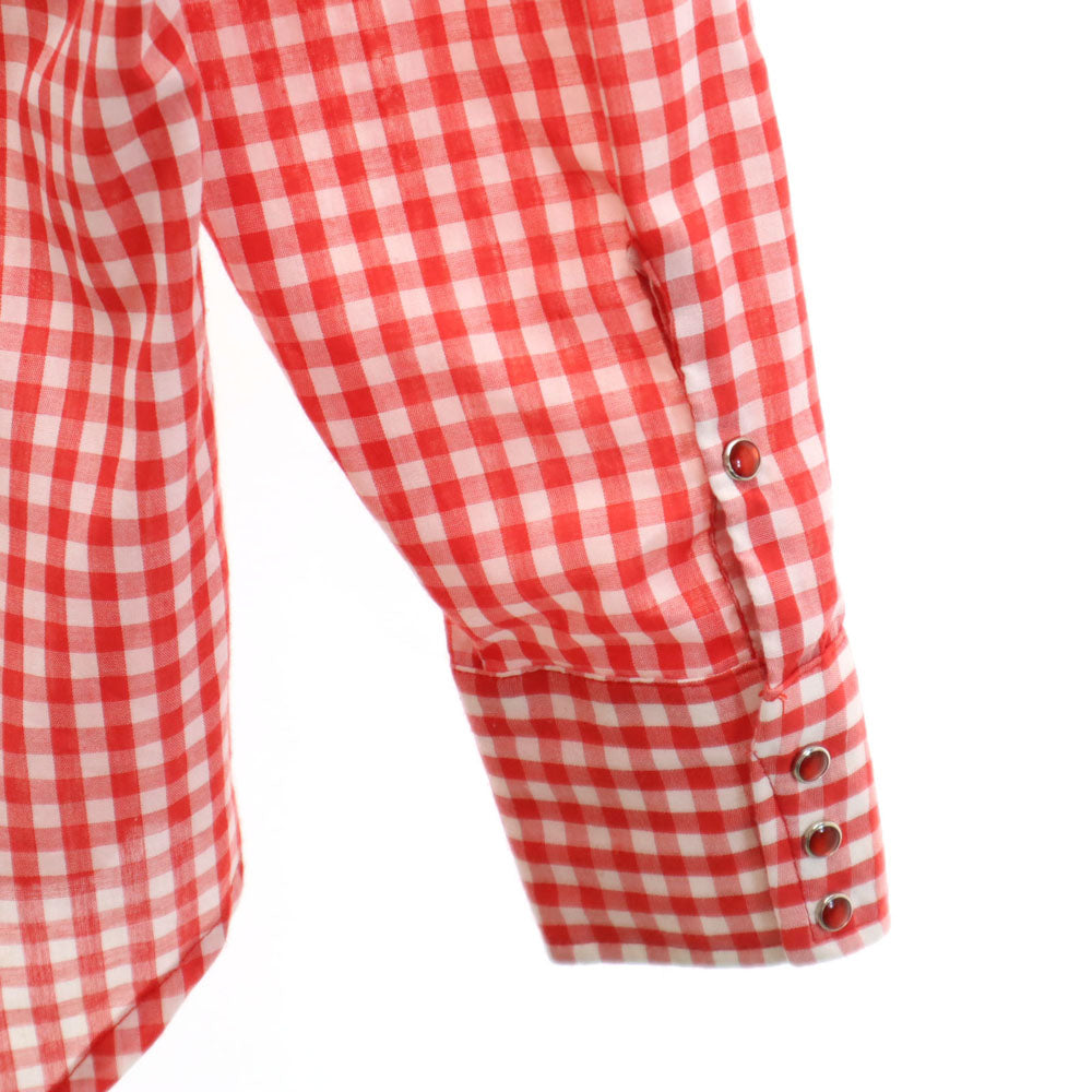 ROEBUCKS ローバックス 80s ヴィンテージ チェック柄 長袖 ウエスタンシャツ M レッド 他 メンズ