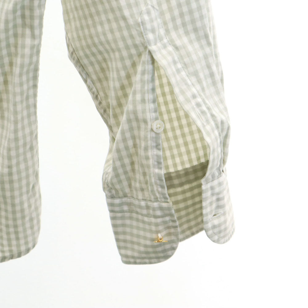 HERMES エルメス フランス製 オールド チェック柄 長袖 ボタンダウンシャツ 42 ホワイト 他 メンズ