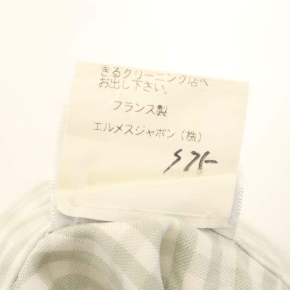 HERMES エルメス フランス製 オールド チェック柄 長袖 ボタンダウンシャツ 42 ホワイト 他 メンズ