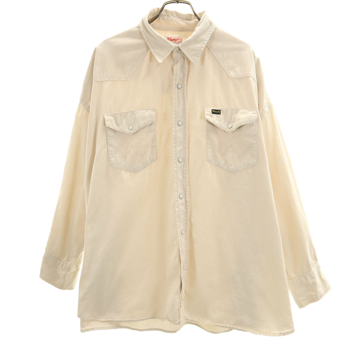 Wrangler ラングラー 長袖 ウエスタンシャツ S ベージュ メンズ