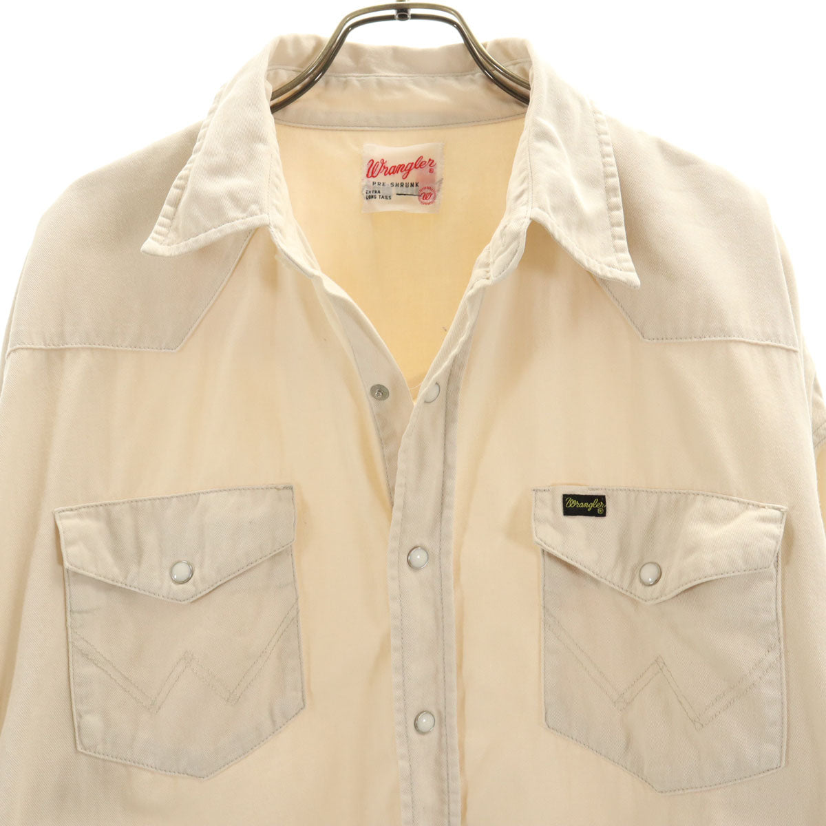 Wrangler ラングラー 長袖 ウエスタンシャツ S ベージュ メンズ