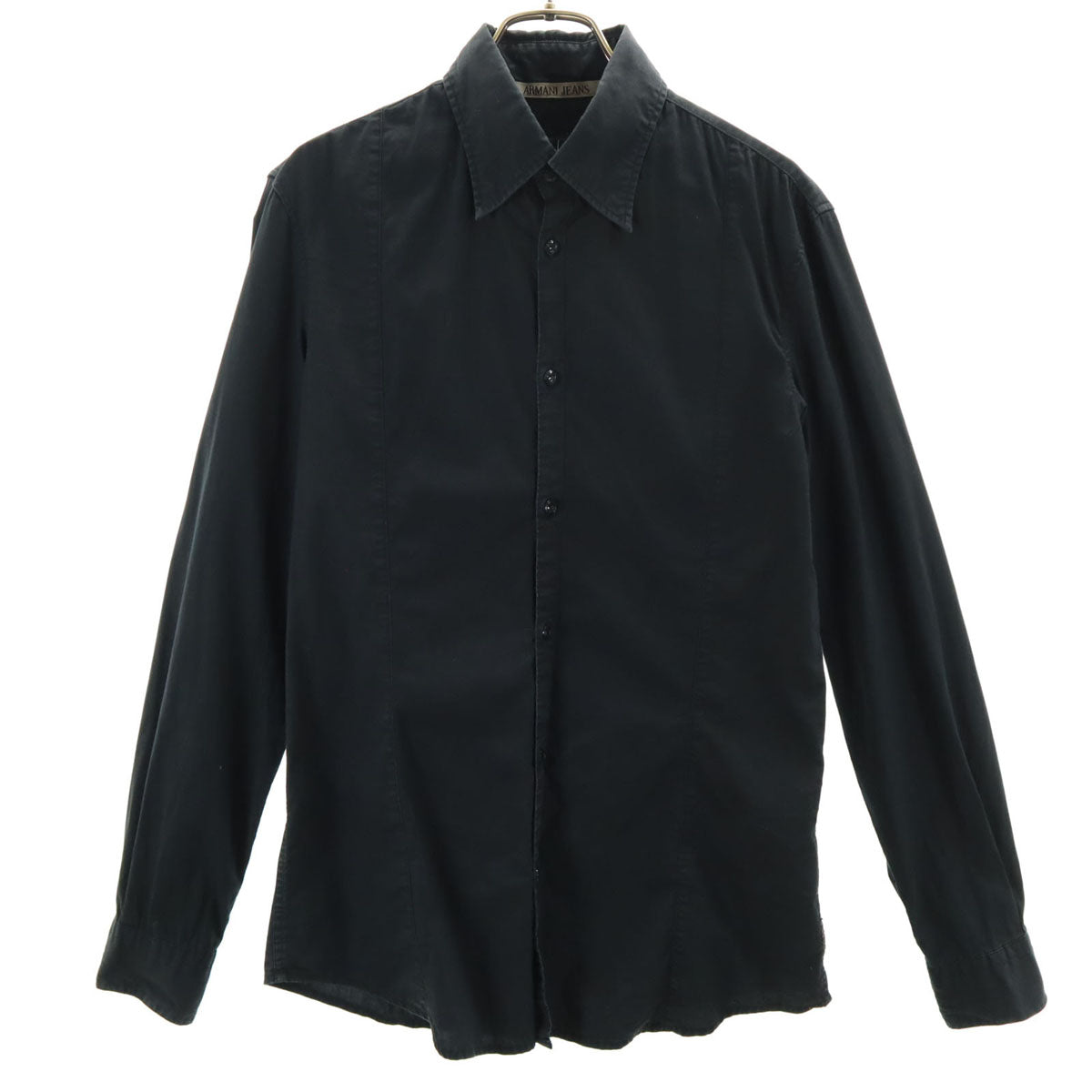 ARMANI JEANS アルマーニジーンズ 長袖 スリム シャツ S ブラック レディース