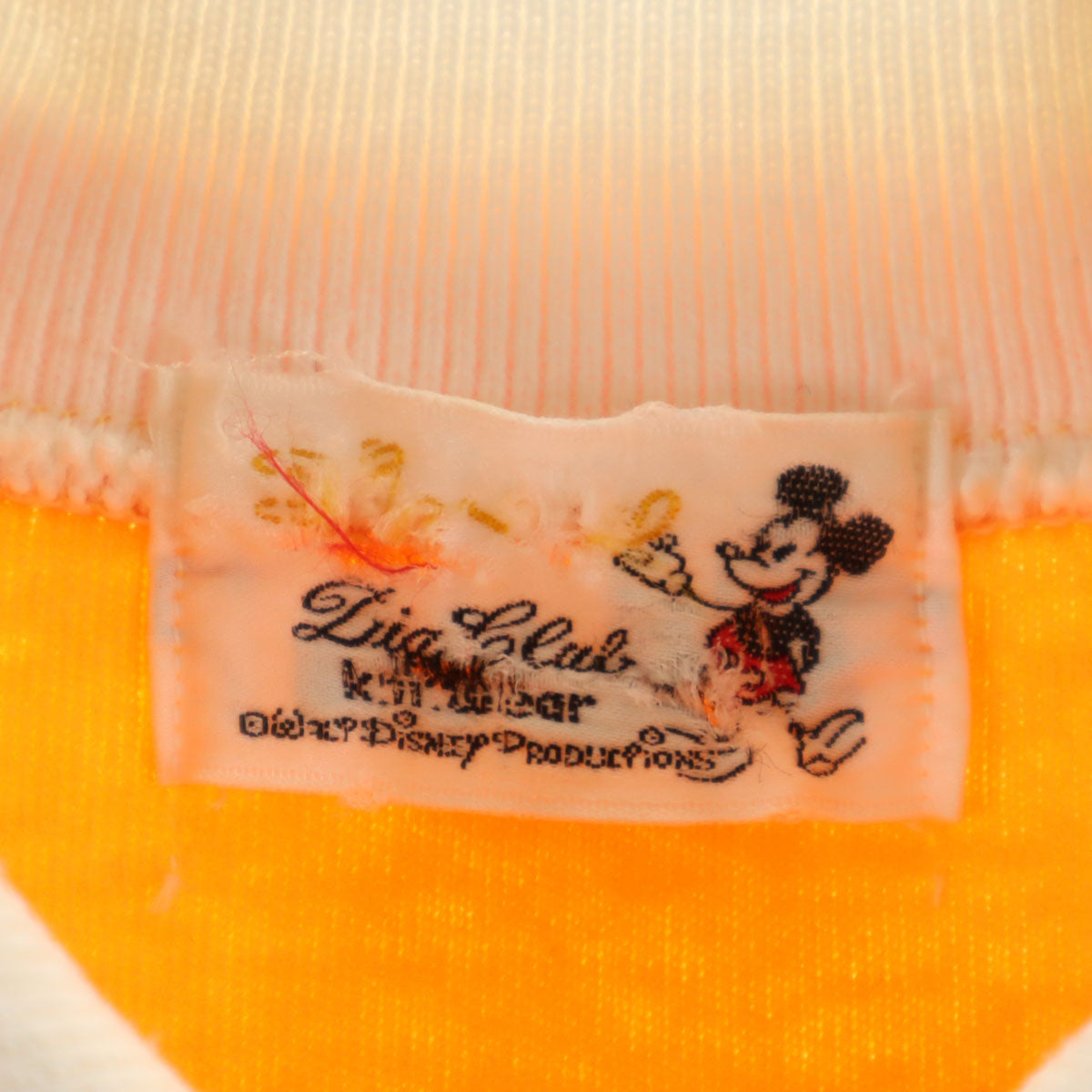 Disney ディズニー オールド ミッキマウス 7分袖 スウェット トレーナー イエロー レディース