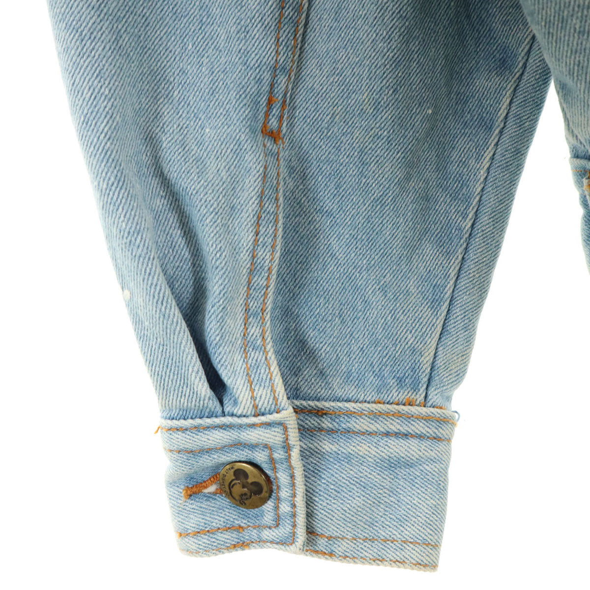 mickey & co. ミッキーアンドコー 90s オールド ミッキマウス デニムジャケット S ウォッシュブルー ジージャン トラッカー レディース