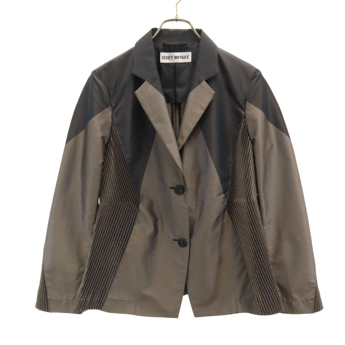 ISSEY MIYAKE イッセイミヤケ 90s オールド 日本製 プリーツ テーラードジャケット 3 ブラウン 他 レディース
