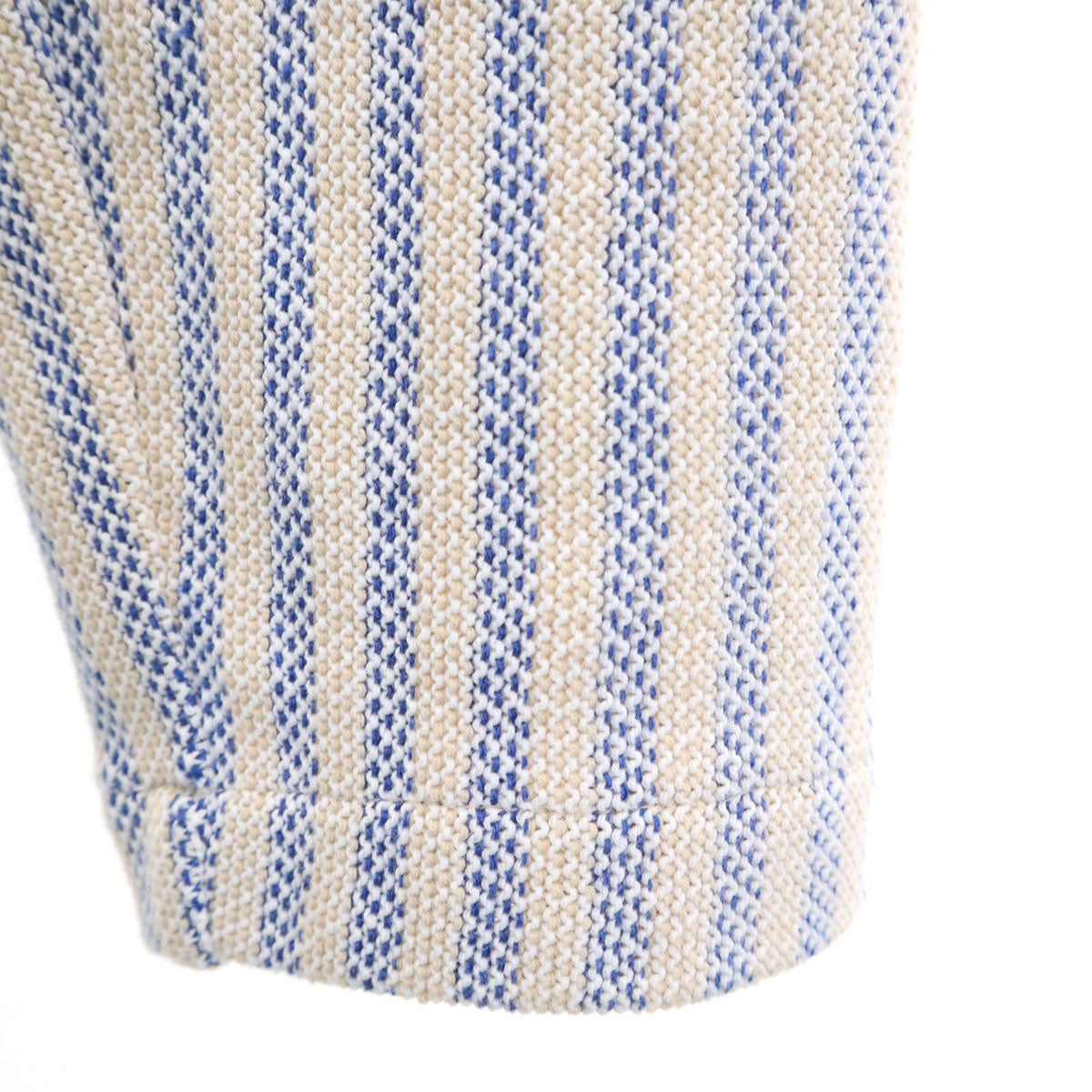 LARDINI ラルディーニ イタリア製 ストライプ柄 ニット テーラードジャケット M アイボリー メンズ