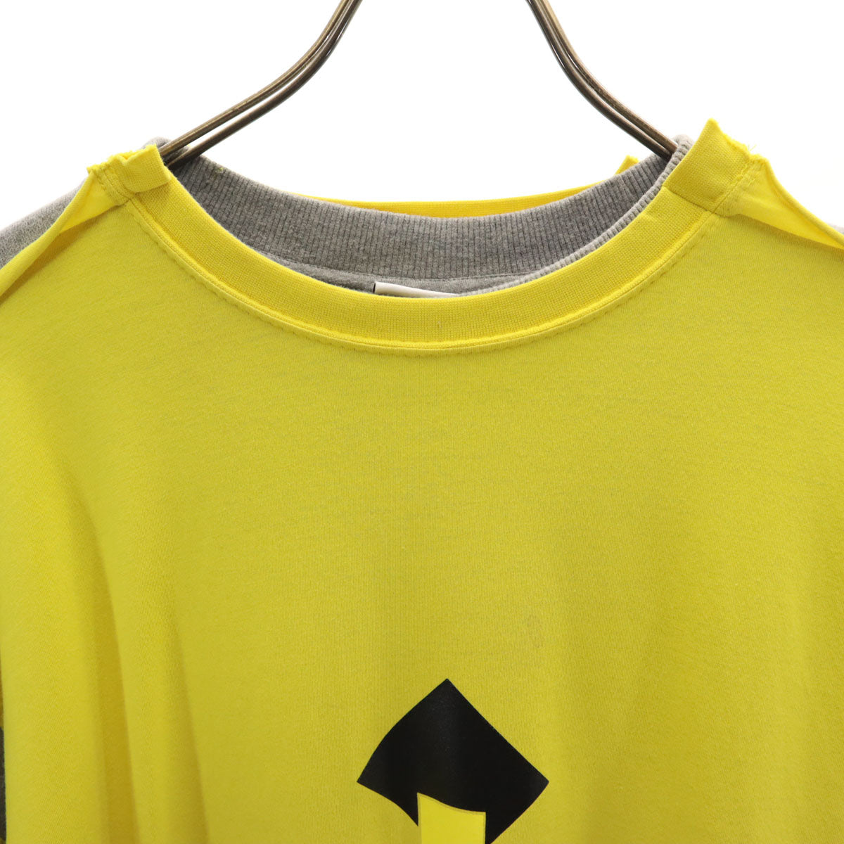 VETEMENTS ヴェトモン 19SS ポルトガル製 長袖 フェイクレイヤード スウェット S イエロー YOURNAME 裏起毛 メンズ