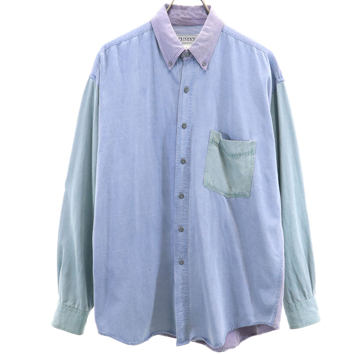 NUOVO JEANSWEAR 90s オールド 長袖 ボタンダウンシャツ M ブルー系 メンズ