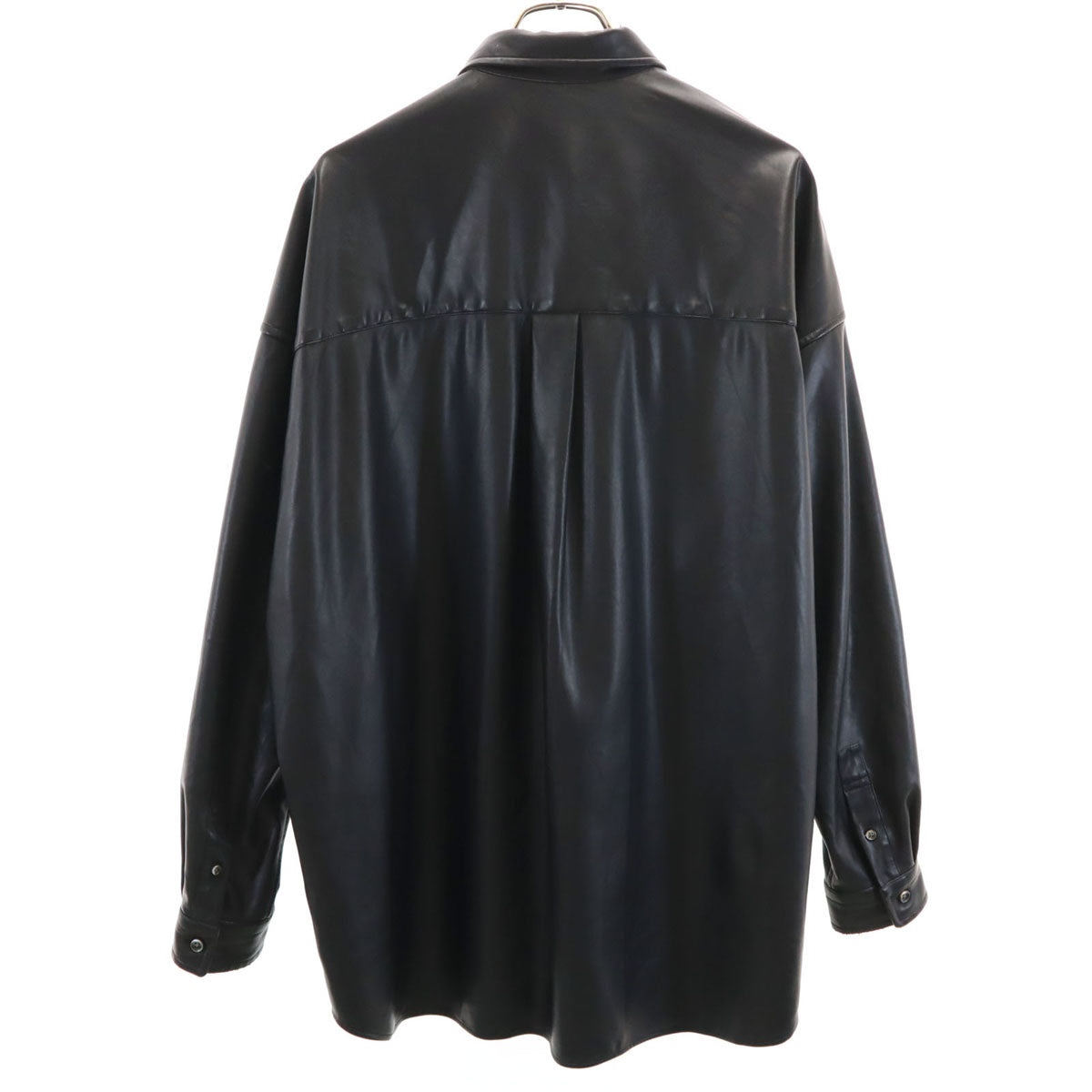 MAISON SPECIAL メゾンスペシャル 長袖 オーバーサイズ フェイクレザー シャツ 1 ブラック メンズ