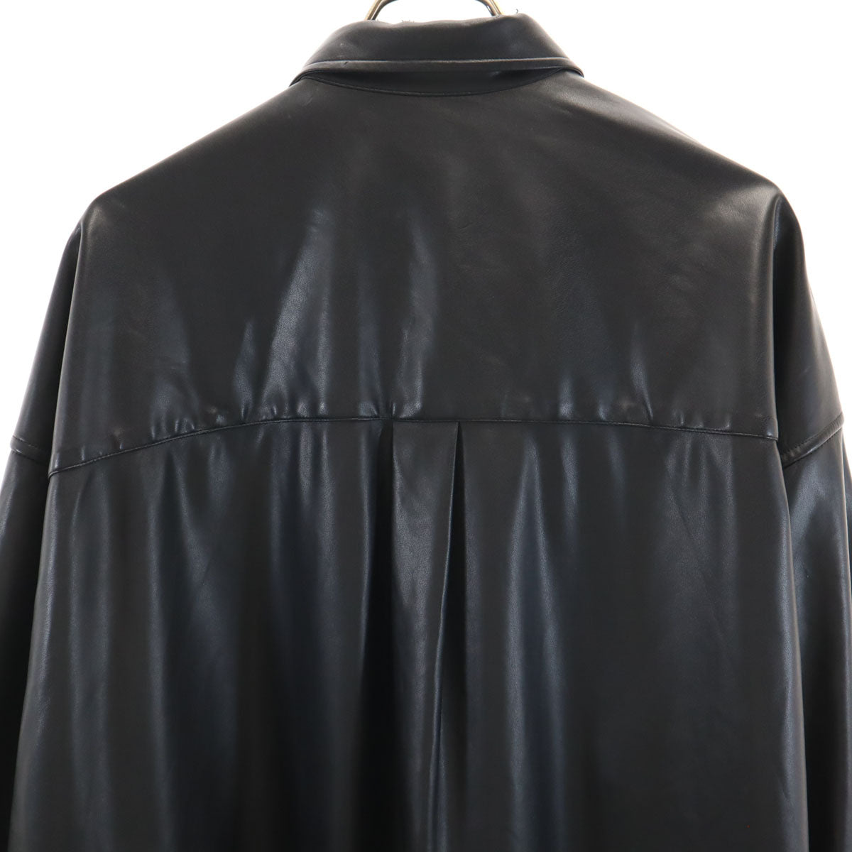 MAISON SPECIAL メゾンスペシャル 長袖 オーバーサイズ フェイクレザー シャツ 1 ブラック メンズ