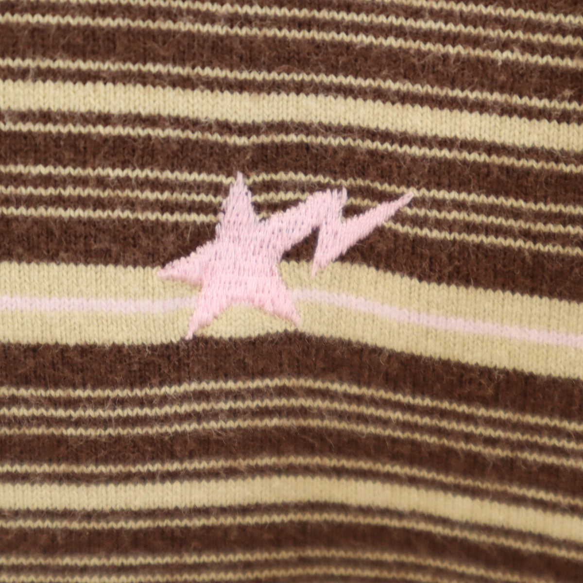 A BATHING APE アベイシングエイプ 日本製 MADEWITHGENERAL ボーダー柄 長袖 ワンポイント Tシャツ L ブラウン メンズ