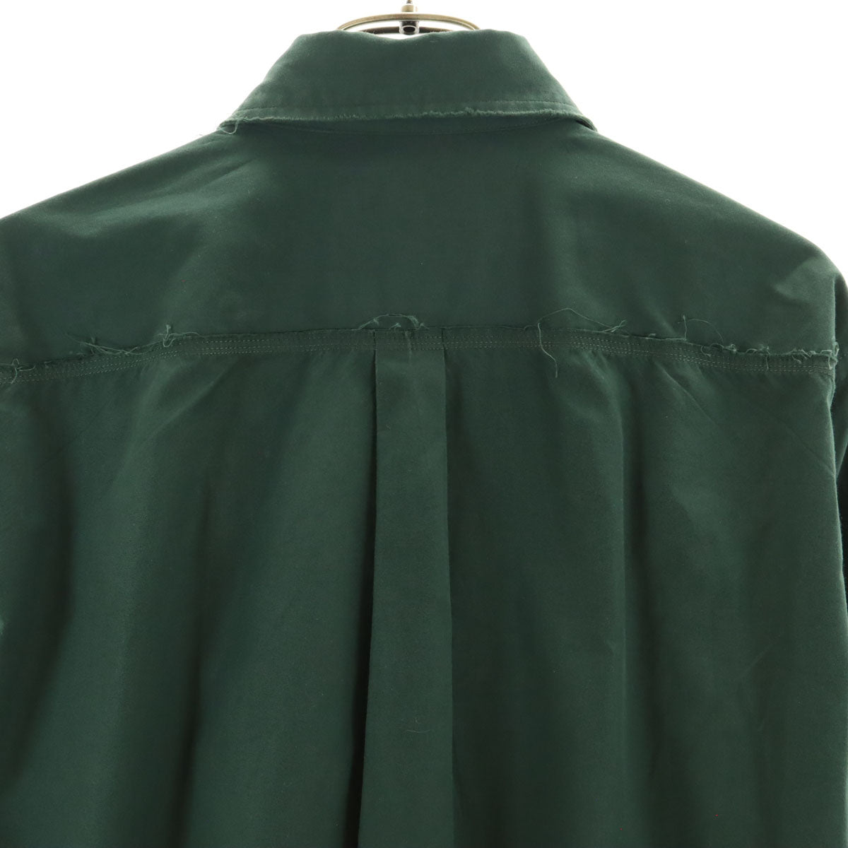 UNUSED アンユーズド 日本製 長袖 カットオフ加工 コットンシャツ 3 グリーン メンズ