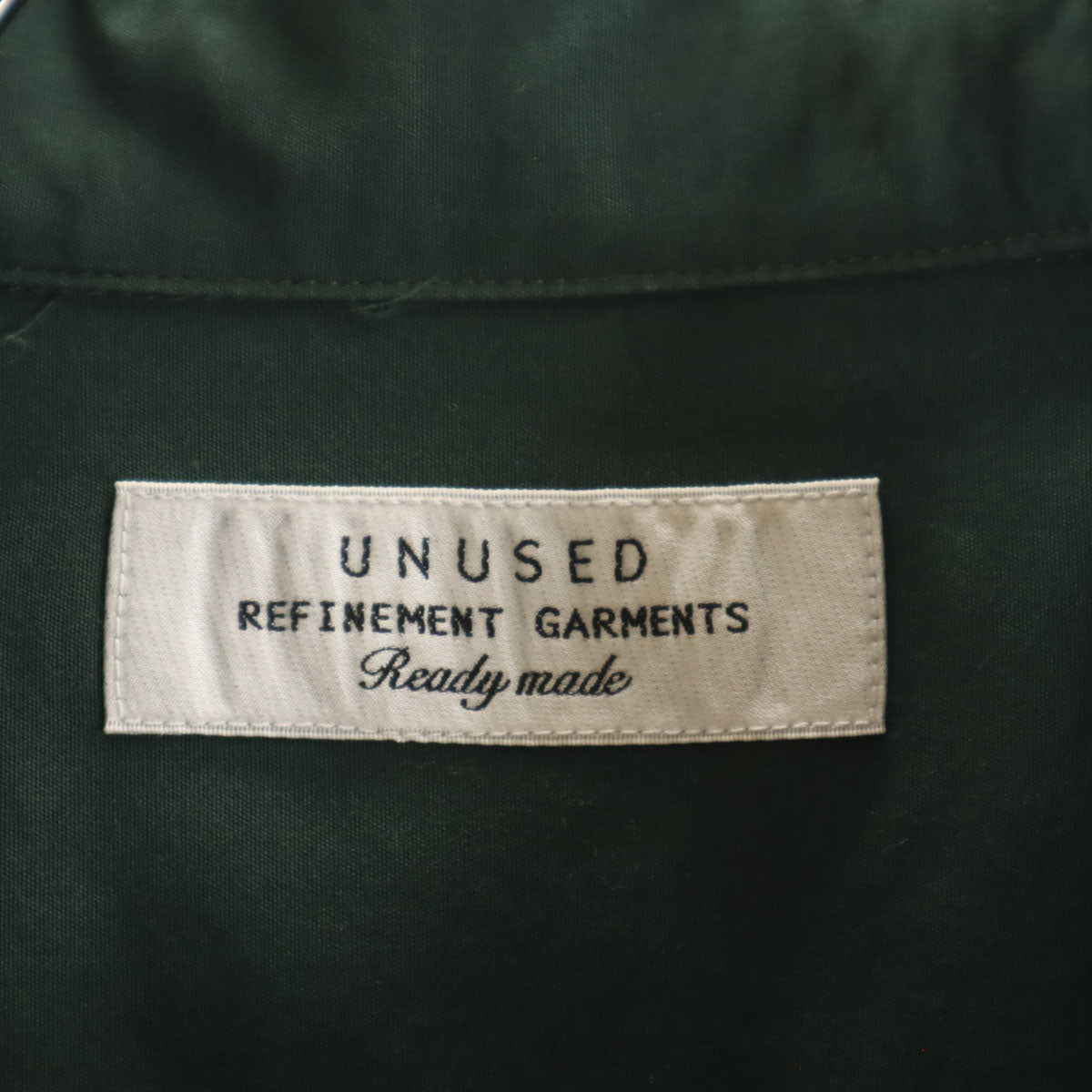 UNUSED アンユーズド 日本製 長袖 カットオフ加工 コットンシャツ 3 グリーン メンズ