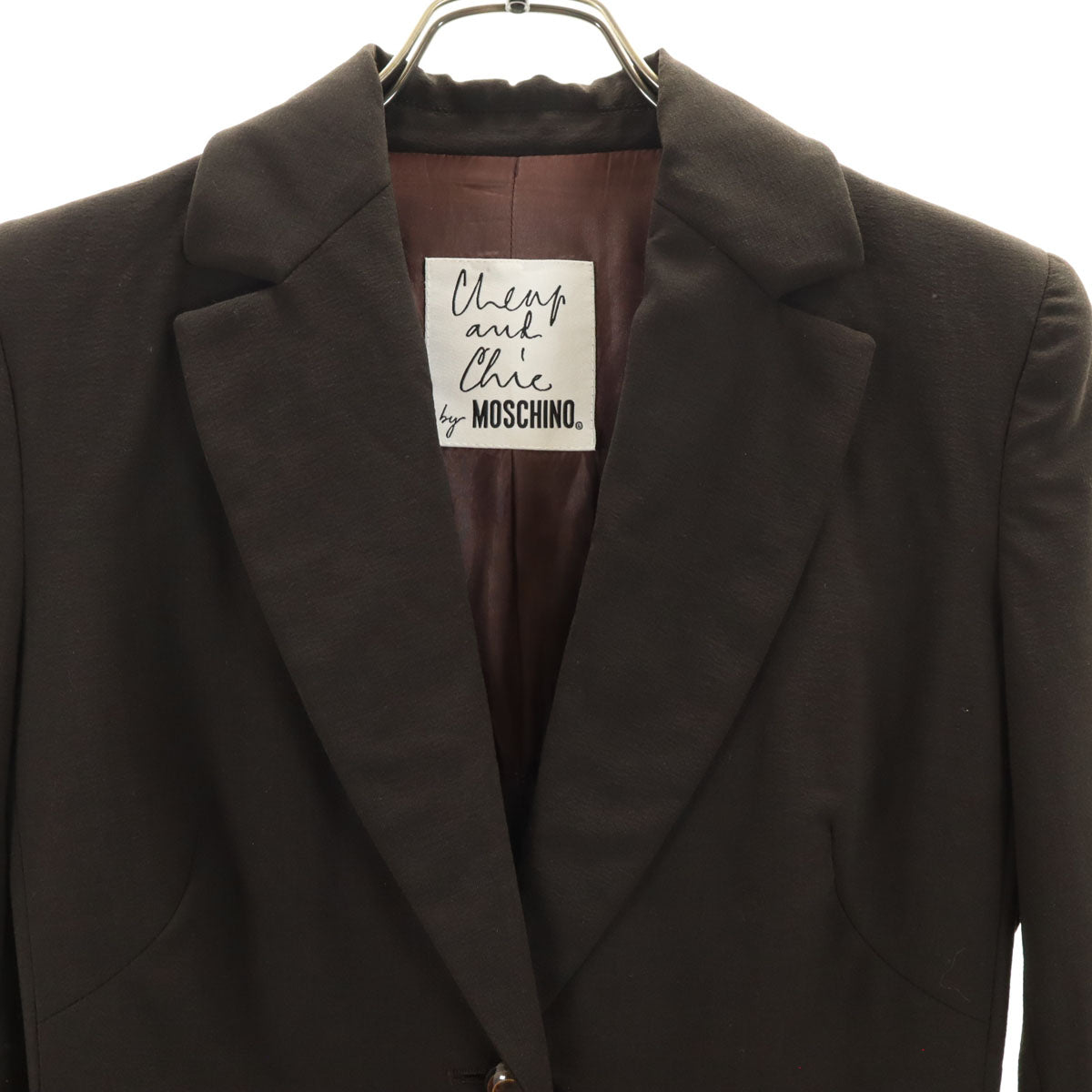 MOSCHINO モスキーノ ウールブレンド テーラードジャケット ブラウン CHEAP&CHIC レディース
