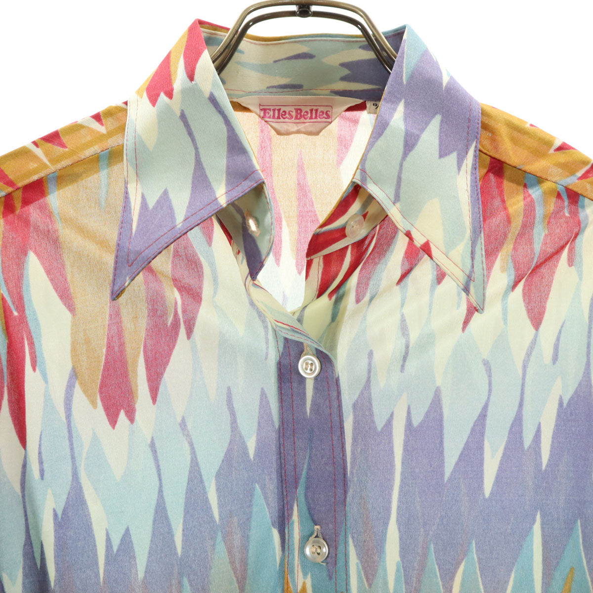 Elles Belles 70s ヴィンテージ 総柄 長袖 シャツ 13/14 マルチ レディース