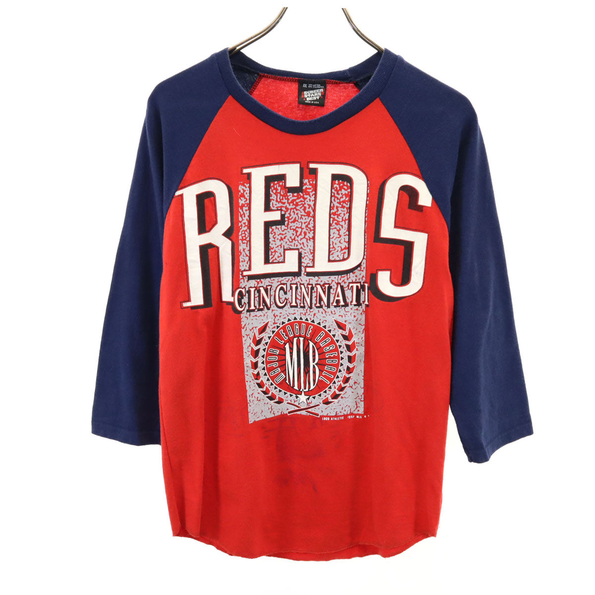 SCREEN STARS スクリーンスターズ 90s オールド USA製 長袖 ツートンカラー ラグラン Tシャツ XXL レッド ロンT メンズ