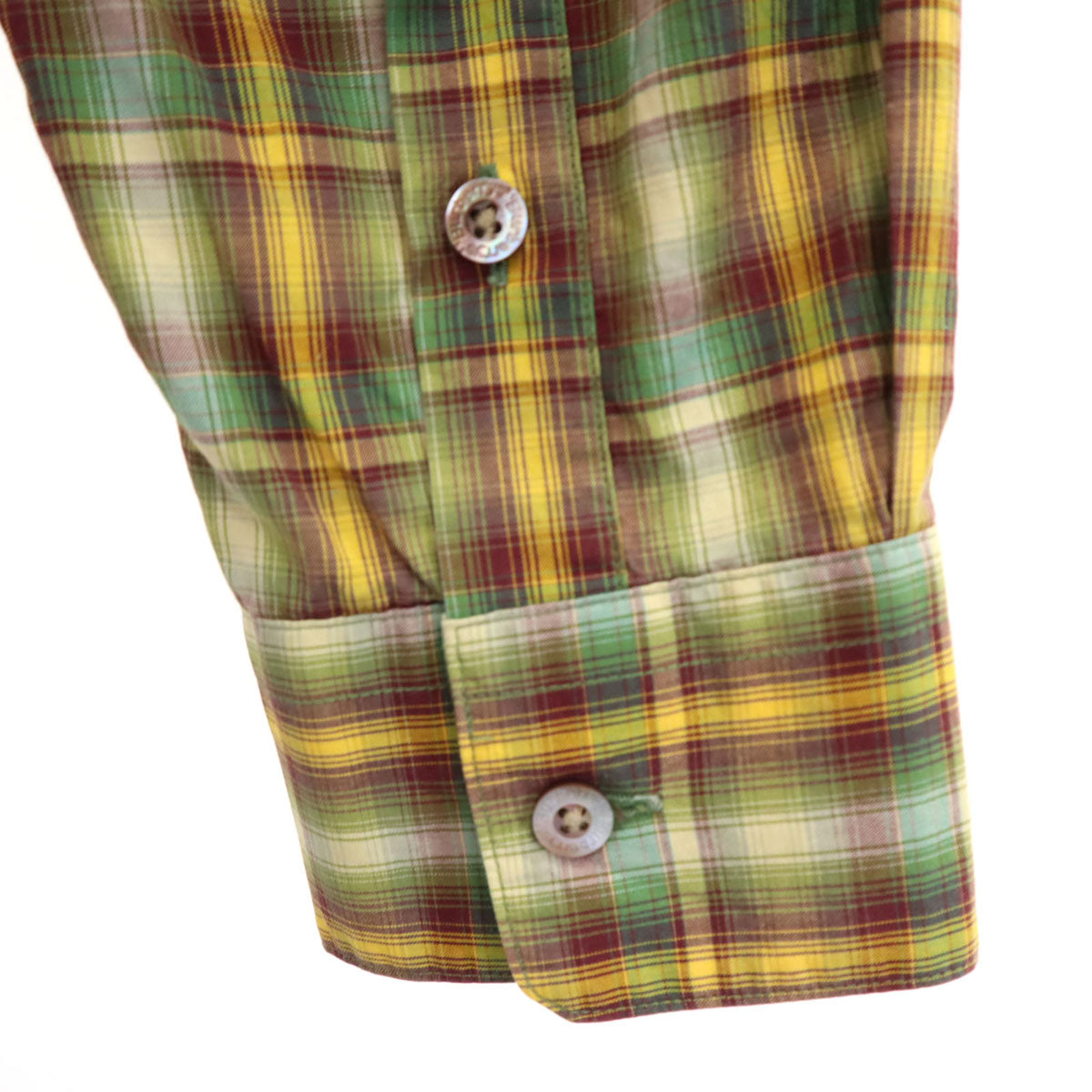 Burberrys バーバリーズ 90s オールド 白タグ オンブレチェック柄 長袖 コットンシャツ L C-TK83 メンズ