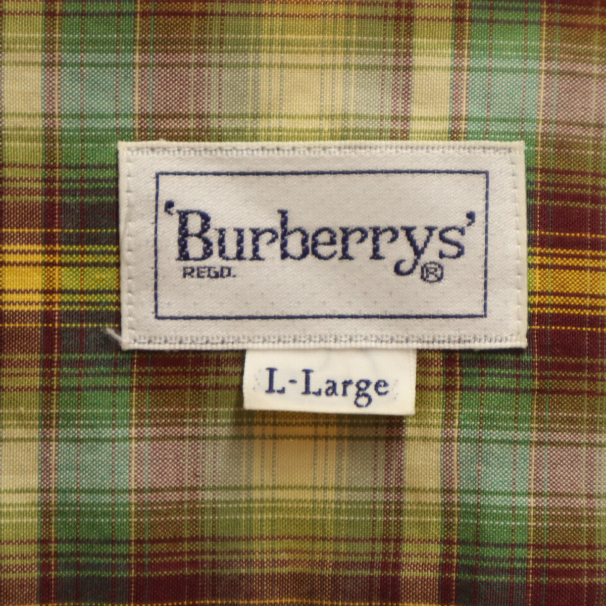 Burberrys バーバリーズ 90s オールド 白タグ オンブレチェック柄 長袖 コットンシャツ L C-TK83 メンズ