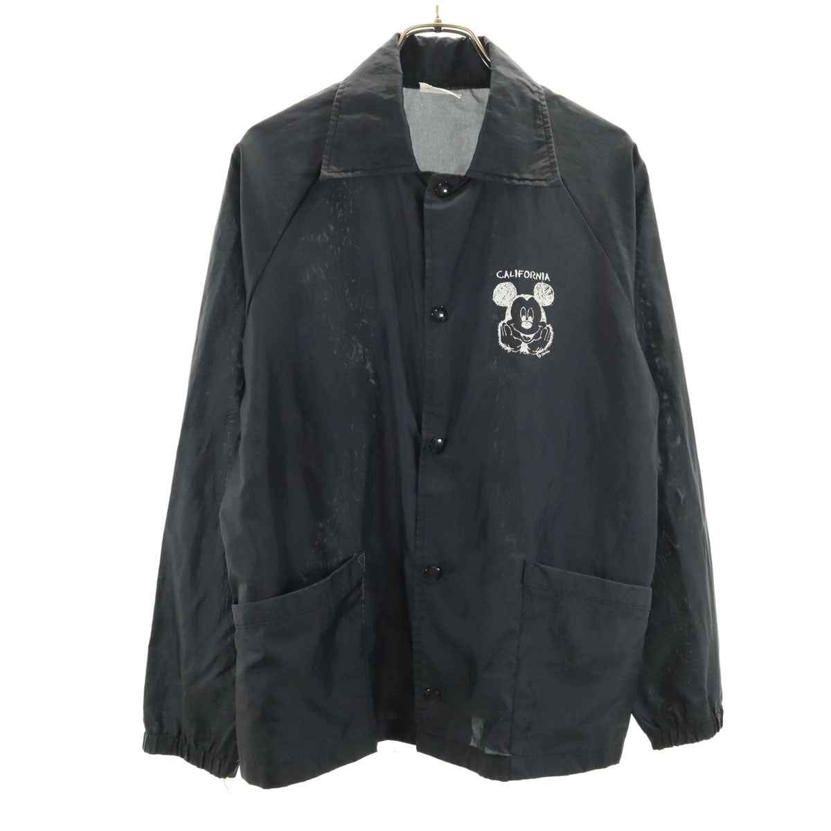 AUBURN SPORTSWEAR 90s USA製 オールド ナイロンジャケット 14-16 黒 ミッキーマウス キッズ