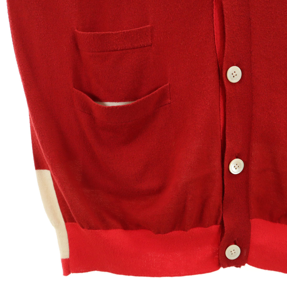 FRED PERRY フレッドペリー 長袖 ニットカーディガン XL 赤 メンズ