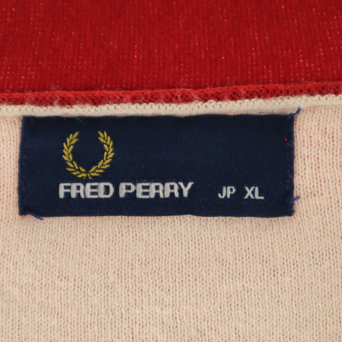 FRED PERRY フレッドペリー 長袖 ニットカーディガン XL 赤 メンズ