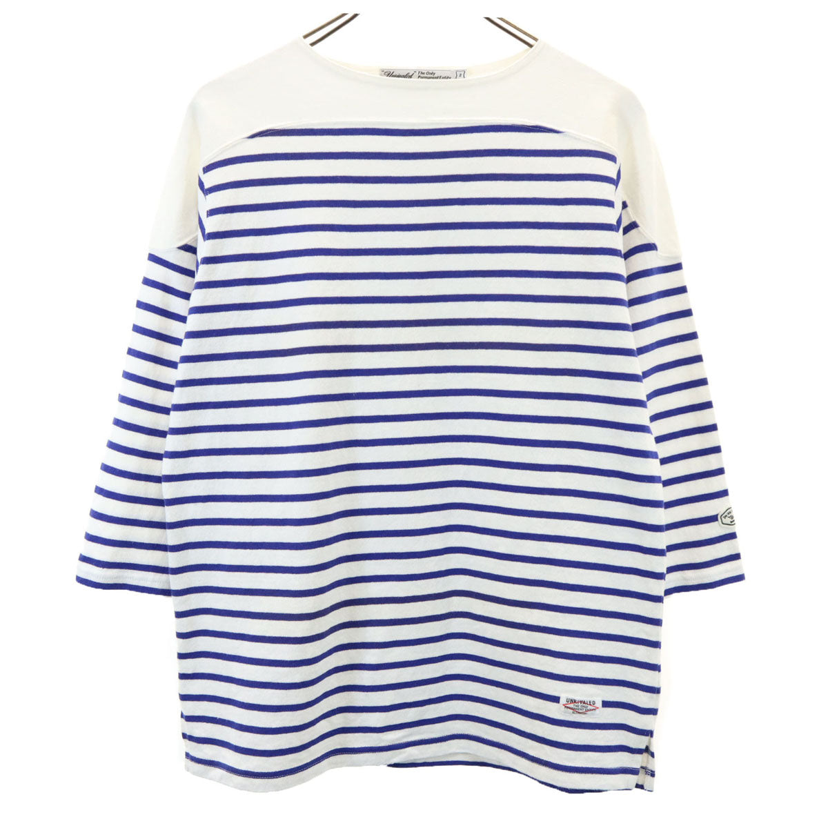 UNRIVALED アンライバルド 日本製 ボーダー柄 7分袖 バスクシャツ 2 ホワイト メンズ