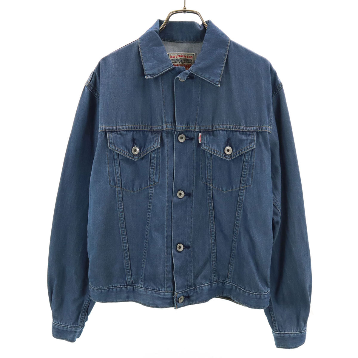 Levi's リーバイス 90s 日本製 オールド トラッカー ジャケット M ネイビー シャンブレー メンズ