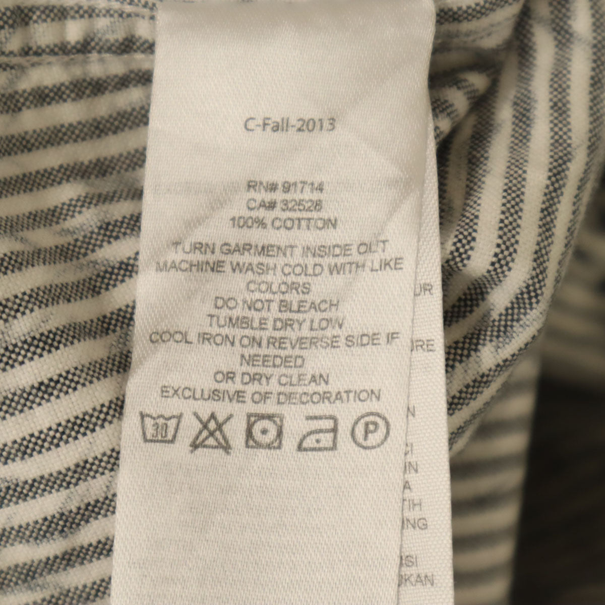 ARMANI EXCHANGE アルマーニエクスチェンジ ストライプ柄 長袖 オックスフォード シャツ M ホワイト 他 比翼 メンズ