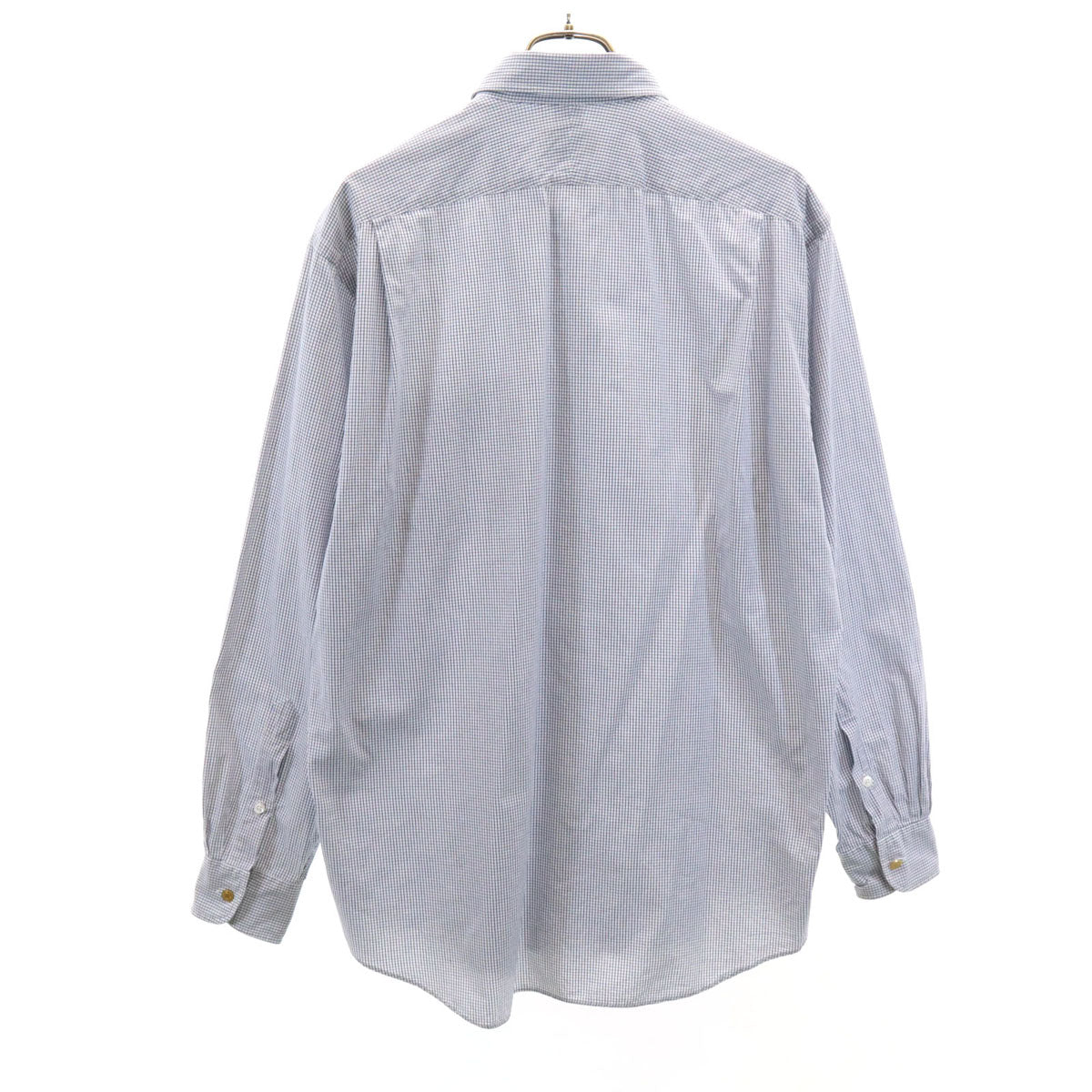 HERMES エルメス フランス製 チェック柄 長袖 ボタンダウンシャツ 42 ホワイト 他 メンズ