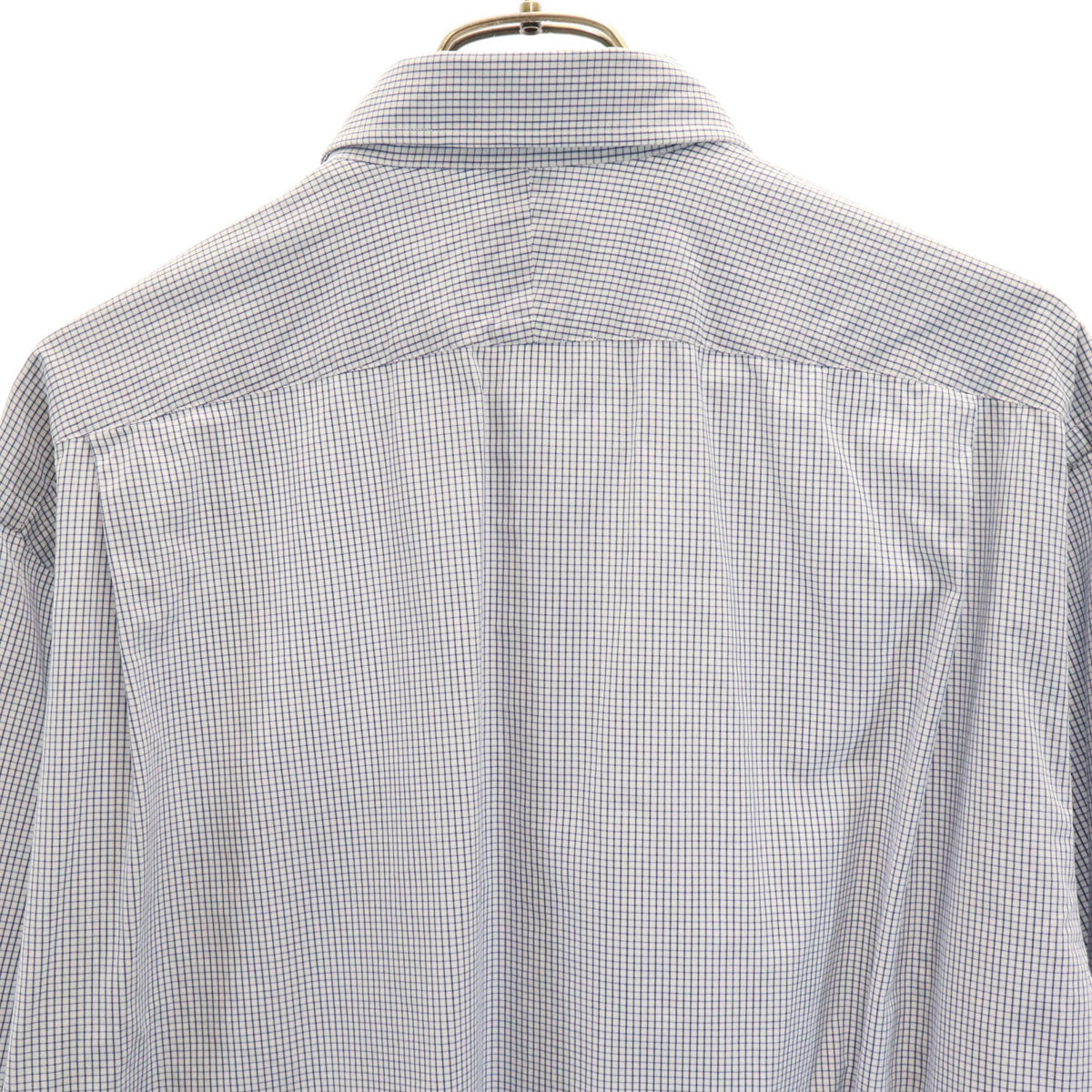 HERMES エルメス フランス製 チェック柄 長袖 ボタンダウンシャツ 42 ホワイト 他 メンズ