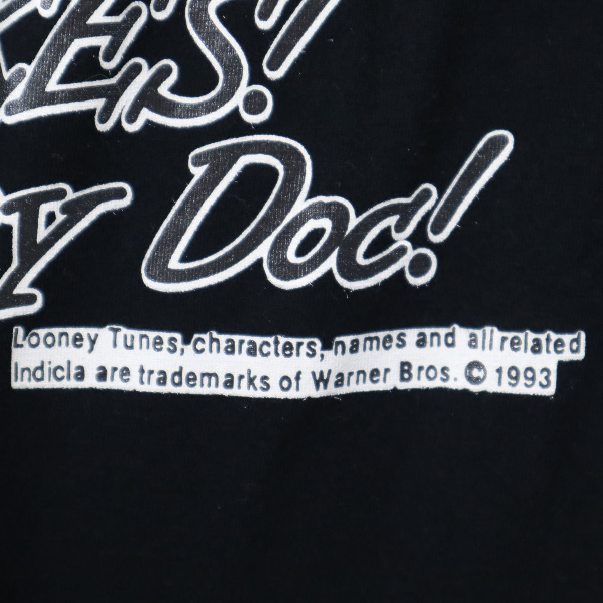 LOONEY TUNES ルーニーテューンズ 日本製 バックスバニー 長袖 Tシャツ ブラック ロンT ワーナーブラザーズ メンズ