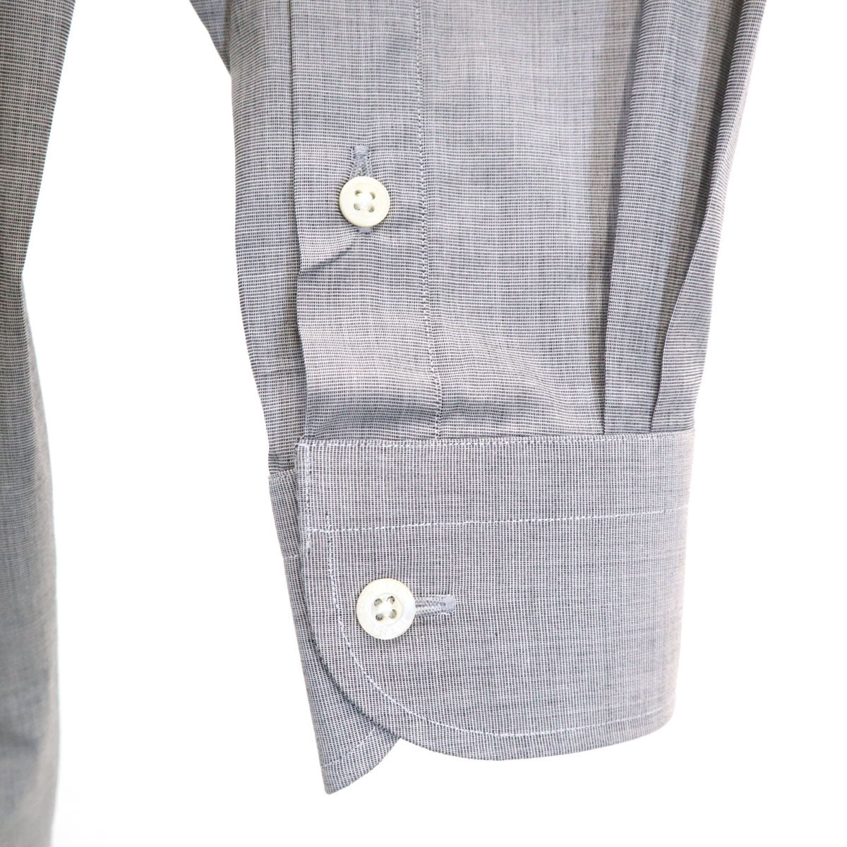 CELINE セリーヌ 長袖 ワンポイント刺繍 コットンシャツ グレー メンズ