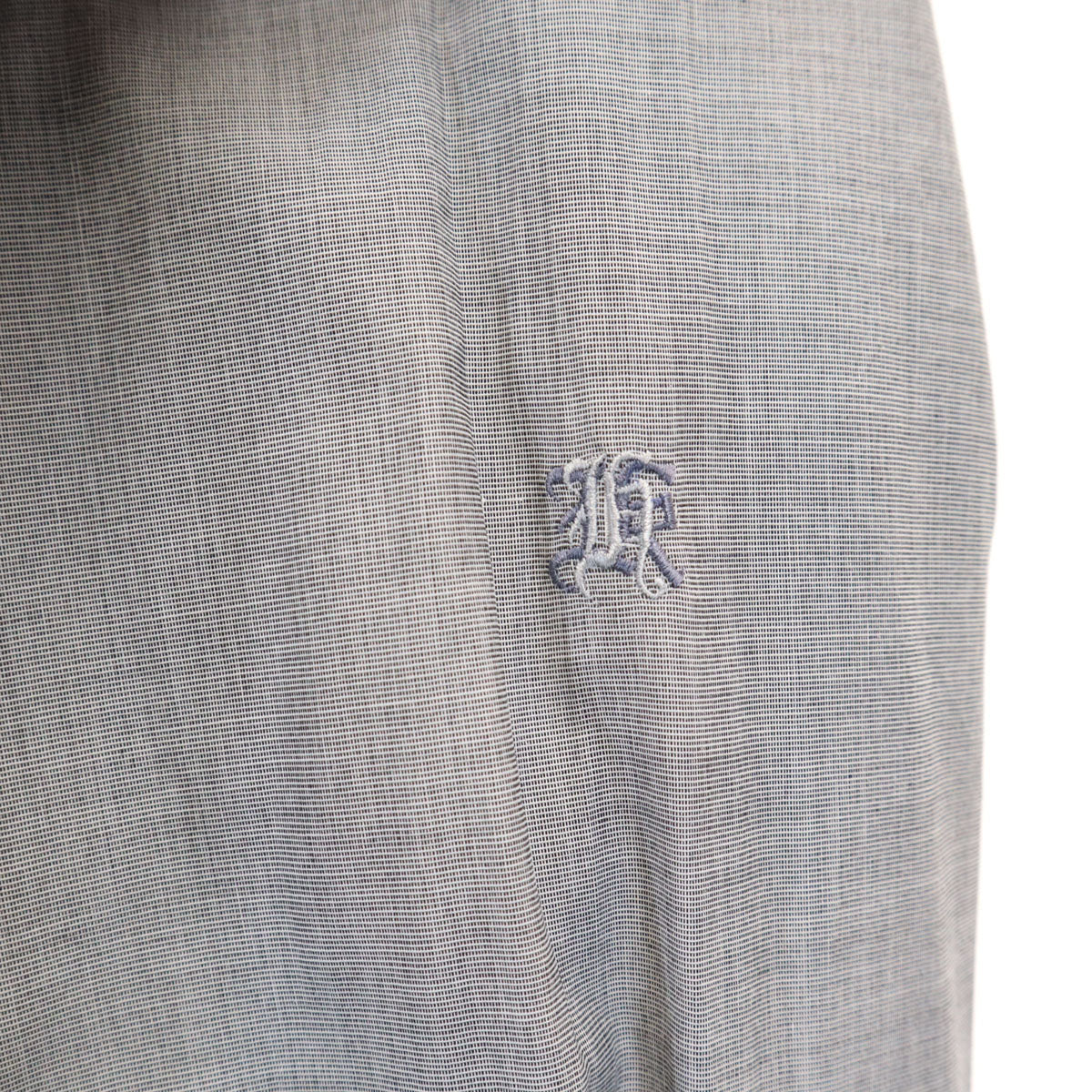 CELINE セリーヌ 長袖 ワンポイント刺繍 コットンシャツ グレー メンズ